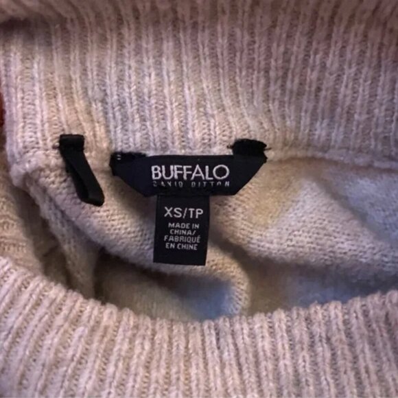 Buffalo David Bitton Taupe Turtleneck with Balloon Sleeves • XS - Picture 7 of 8